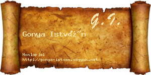 Gonya István névjegykártya